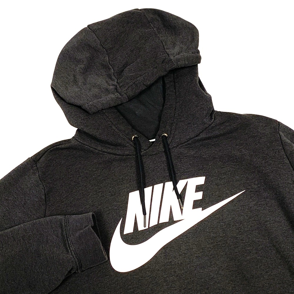 Nike Sweatshirt Womens XL Charcoal Grey Swoosh Logo Pullover Cropped
